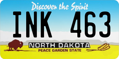 ND license plate INK463