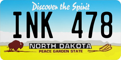 ND license plate INK478