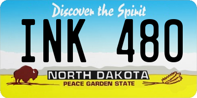 ND license plate INK480