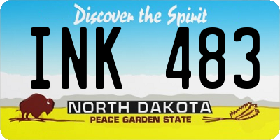ND license plate INK483