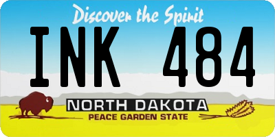 ND license plate INK484