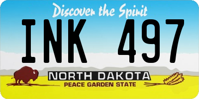 ND license plate INK497