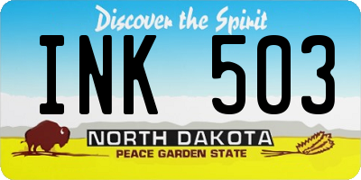 ND license plate INK503