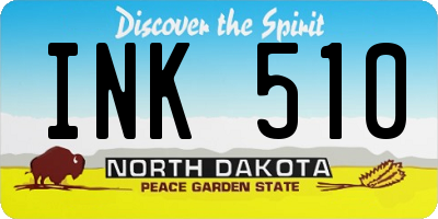 ND license plate INK510