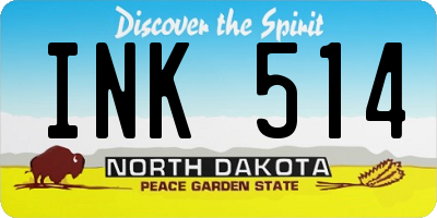 ND license plate INK514