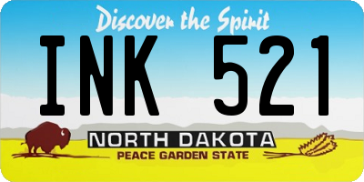 ND license plate INK521