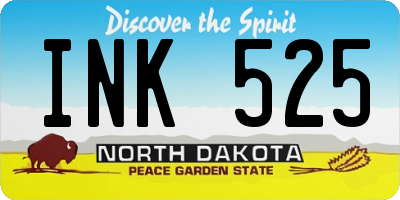 ND license plate INK525