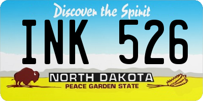 ND license plate INK526
