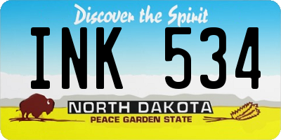ND license plate INK534