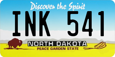 ND license plate INK541