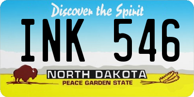 ND license plate INK546