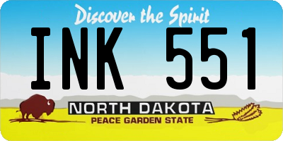 ND license plate INK551