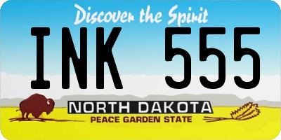 ND license plate INK555