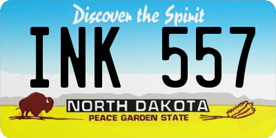 ND license plate INK557