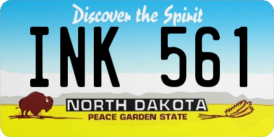 ND license plate INK561