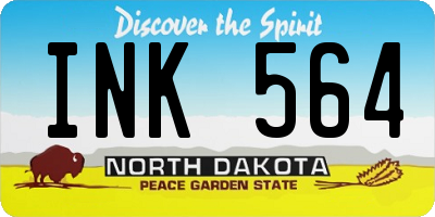 ND license plate INK564