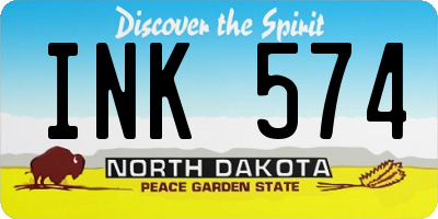 ND license plate INK574