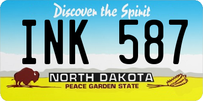 ND license plate INK587
