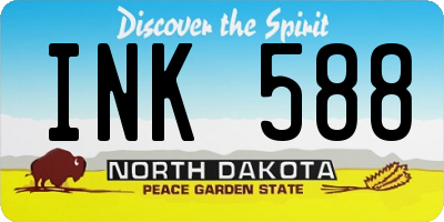 ND license plate INK588