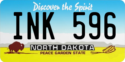 ND license plate INK596