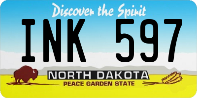 ND license plate INK597