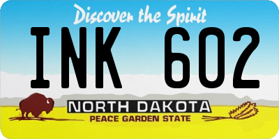 ND license plate INK602