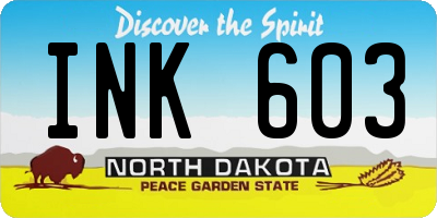 ND license plate INK603