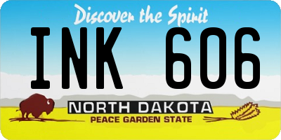 ND license plate INK606