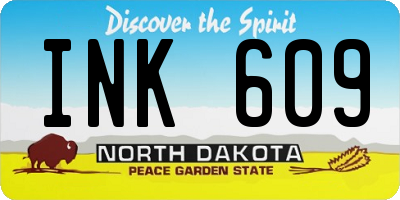 ND license plate INK609