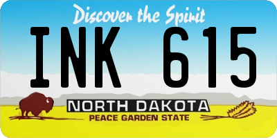 ND license plate INK615