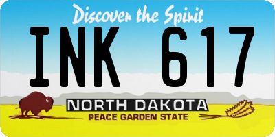 ND license plate INK617