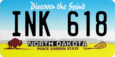 ND license plate INK618