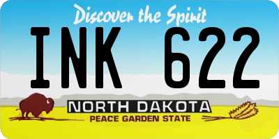 ND license plate INK622