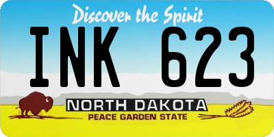 ND license plate INK623