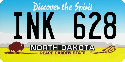 ND license plate INK628