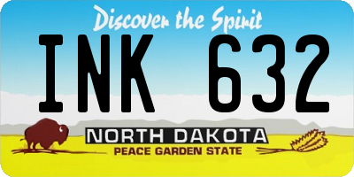 ND license plate INK632