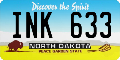 ND license plate INK633