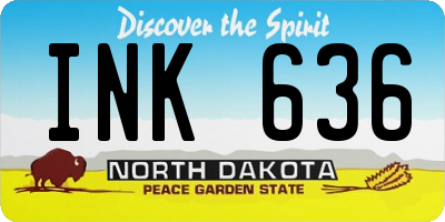 ND license plate INK636