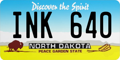 ND license plate INK640