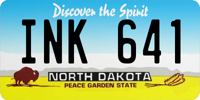 ND license plate INK641