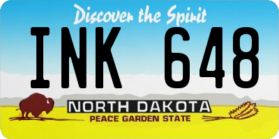 ND license plate INK648