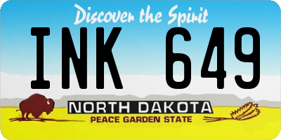ND license plate INK649