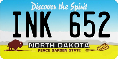 ND license plate INK652