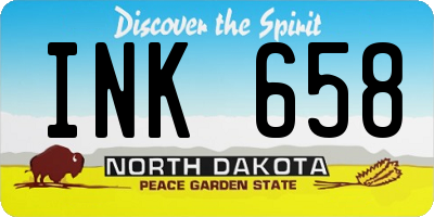 ND license plate INK658