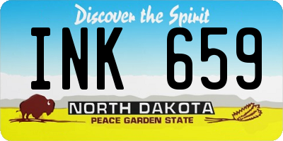 ND license plate INK659
