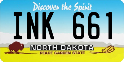 ND license plate INK661