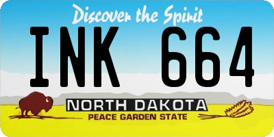 ND license plate INK664