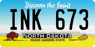 ND license plate INK673