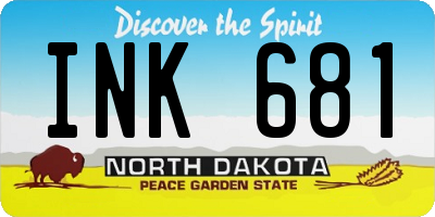 ND license plate INK681
