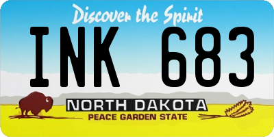 ND license plate INK683